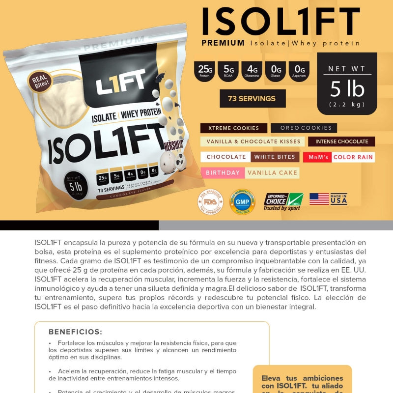 ISOL1FT PREMIUM ISOLATE WHEY PROTEIN BOLSA